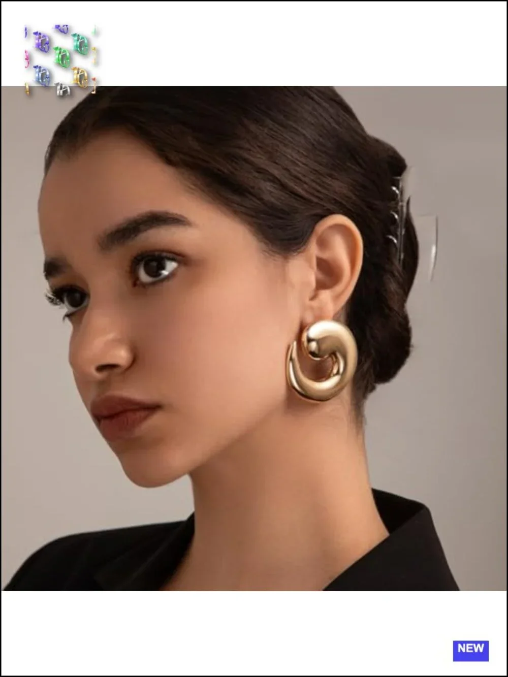 Chunky Gold Spiral Drop Dangle Earrings for Women